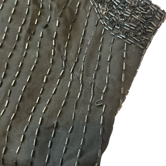 JOSEPH RIBKOFF Vest Black Vintage Silk Sequinned Size Small - Picture 11 of 13